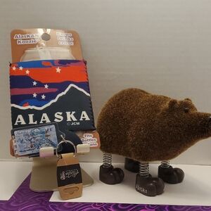 Alaska Inspired Koozie and Bear Decor Set
